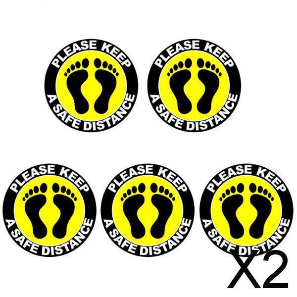 Conjunto de 6 Pegatinas para Mantener Distancia Social en El Suelo 2 piezas