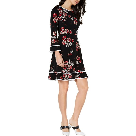 Alfani Womens Floral Fit & Flare Casual Dress