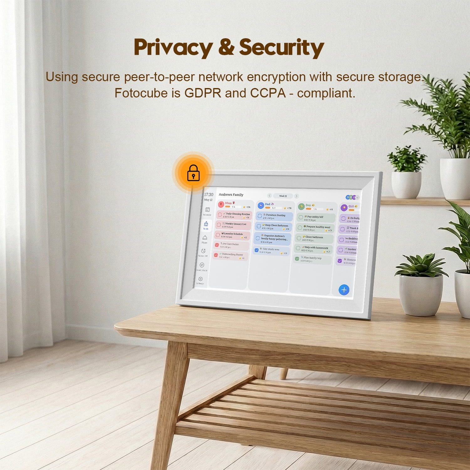 SPACWIS 10.1" Digital Calendar with IPS Touch Screen - Smart Electronic Calendar & Planner with Free App Control, Sync & Custom Alerts, Ideal Home Office Management Tool