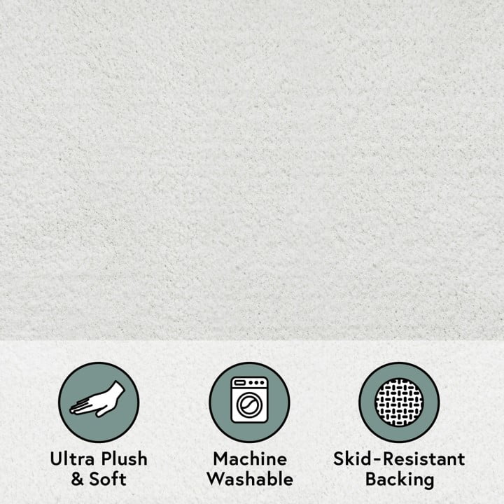 Better Homes & Gardens Ultra Soft Polyester Bath Rug, 20"x34", Arctic White