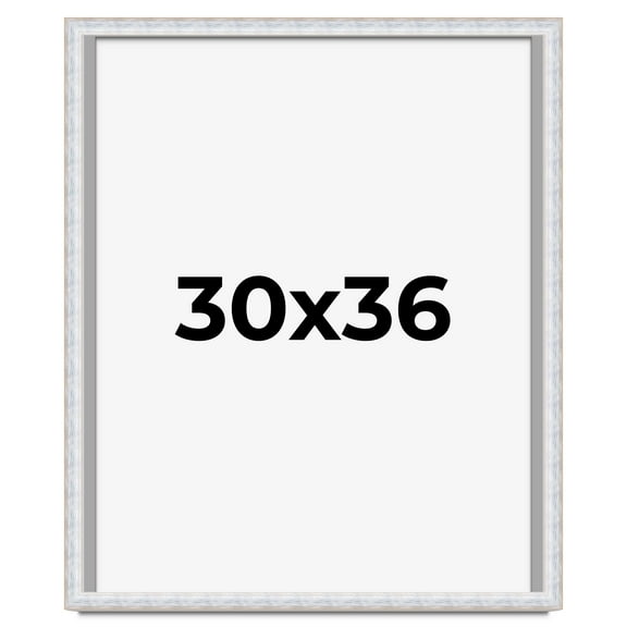 30x36 Shadow Box Frame Silver | 1.625 Inches Deep Real Wood Contemporary Shadowbox Display Frame |