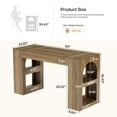 thumbnail image 2 of Finmind 63-inch Kitchen Island with Storage Shelves, Farmhouse Stationary Island Table with Spacious Top, for Kitchen, Living Room, Rustic Brown, 2 of 7
