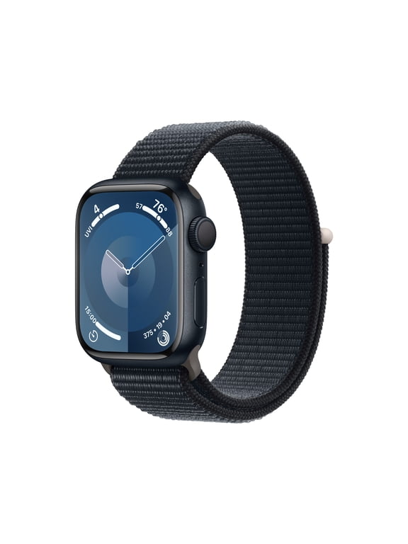 Pre-Owned Apple Watch Series 9 [GPS 41mm] Smartwatch with Midnight Aluminum Case and Midnight Sport Loop. Fitness Tracker, ECG Apps, Always-On Retina Display, Water Resistant