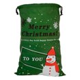 thumbnail image 3 of harmtty Xmax 70x50CM Christmas Drawstring Gift Bag Merry Christmas Snowman Large Capacity Heavy Duty Reusable Party Favor Holiday Gift Present Grocery Packaging Sack Green, 3 of 7