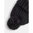 thumbnail image 4 of Scenario Women's Chunky Textured Beanie, One Size Fits Most, Black Soot, 4 of 4
