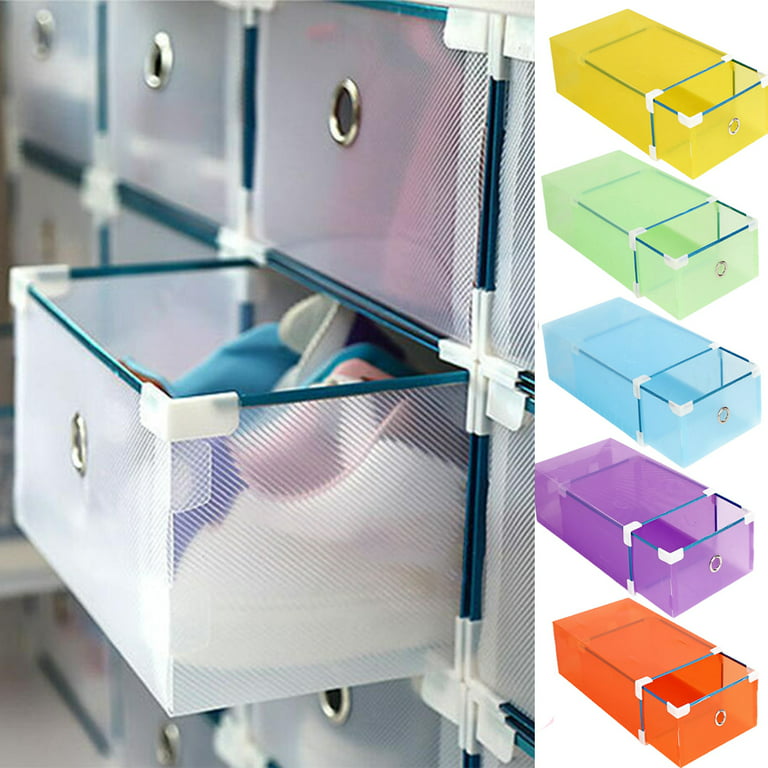 Travelwant Shoe Organizer Storage Boxes for Closet Clear Plastic