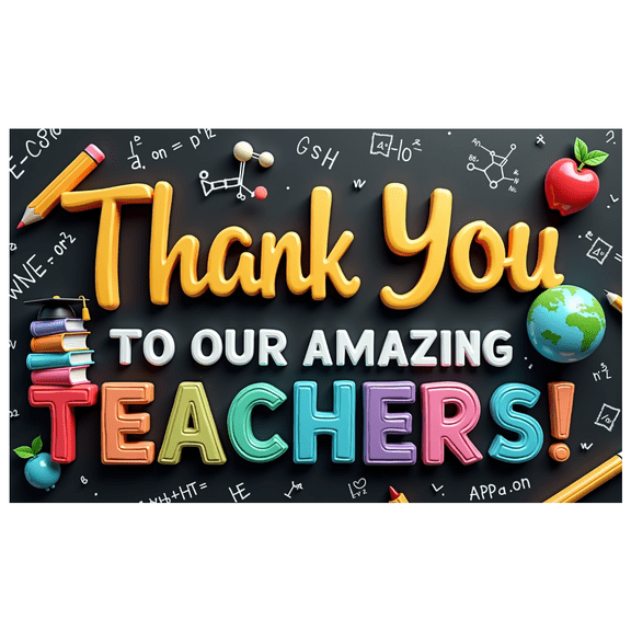 Educational Theme Teacher Appreciation Colorful Design Thank You Banner for School Events Teacher Appreciation Day Classroom Decoration
