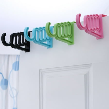 OUNONA Over Door Hook Plastic Rack for Clothes Organizer Black 1Set