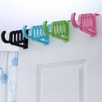 OUNONA Over Door Hook Plastic Rack for Clothes Organizer Black 1Set