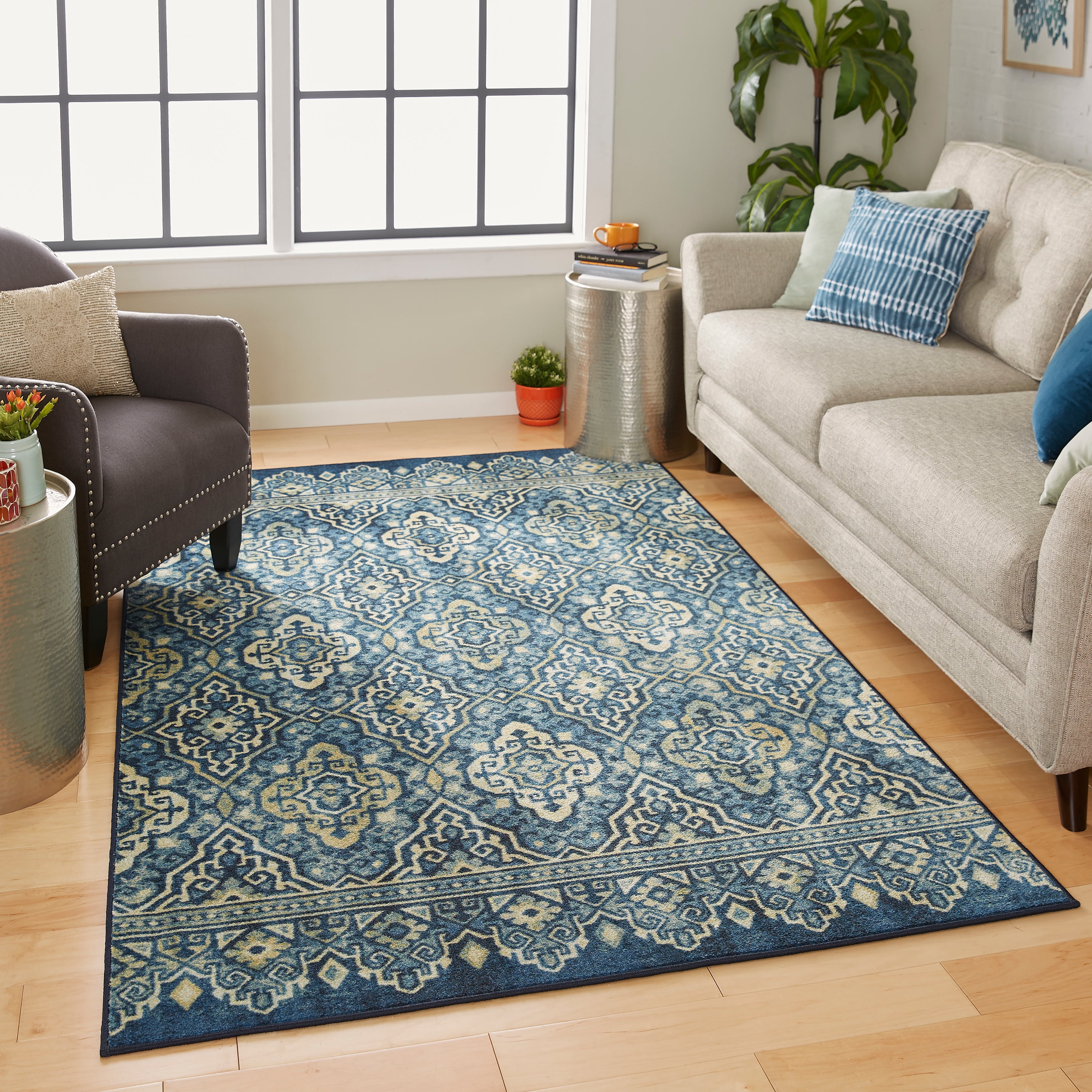 Mohawk Home Prismatic Creek Park Navy Transitional Ornamental Oriental