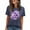 Dark Blue, variant on Pxxlle Summer Going Out Tops for Women Fashion Flower Graphic Tee Shirts Loose Fit Short Sleeve Crewneck T Shirts (Gray S)