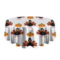 thumbnail image 5 of Happy Thanksgiving Turkey Fall Pumpkin Round Tablecloth 60" X 60",Wrinkle Wipeable Table Cloth for Kitchen Dining Room Picnic Patio Party, 5 of 6