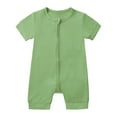 thumbnail image 1 of adviicd Baby Rompers Boy Newborn Baby Boy Onsies Bodysuit Solid Color Short Sleeve Romper Clothes Green,3M, 1 of 4