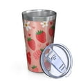 thumbnail image 2 of 16oz Tumblers Pink Strawberry Plants Fruit Stainless Steel Vacuum Insulated Double Wall Travel Tumbler Cups Mug with Lid and Straw,Cleaning Brush for Coffee,Tea, 2 of 4