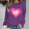 thumbnail image 3 of Felirenzacia Plus Size Women’s Valentine Shirt Heart Graphic Tee Classic Fit Casual Holiday Top, Purple,5XL, 3 of 5