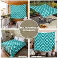 thumbnail image 6 of Teal Morocco Large Tapestry for Bedroom Wall Hanging Tapestry,Ethnic Boho Minimalist Abstract Geometric Ceiling Backdrop Tapestries Poster Blanket Wall Decor for Teens Room Living Room 100" x 59", 6 of 8