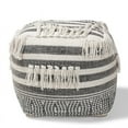 thumbnail image 2 of Bowery Hill Traditional Grey and Ivory Handwoven Cotton Pouf Ottoman, 2 of 6