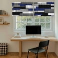 thumbnail image 5 of Navy Blue Black Geometric Tier Curtains 24 Inch Length, Modern Abstract Art Block Cafe Short Curtains for Bathroom Over Sink, Small Kitchen Curtain Light Filtering Tiered Drapes 2 Panels 27.5"Wx24"L, 5 of 8