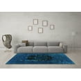 thumbnail image 3 of Ahgly Company Indoor Square Persian Turquoise Blue Bohemian Area Rugs, 5' Square, 3 of 4