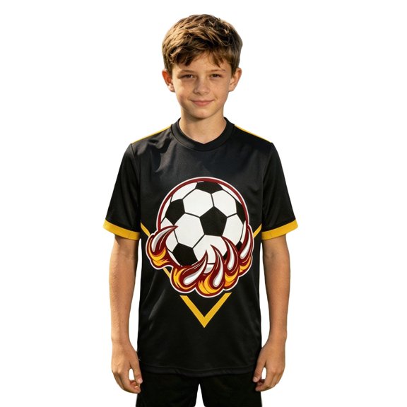 Tiijoy Boys Funny Soccer Graphic Tee Summer Short Sleeve Tshirt Activewear Top, Sizes 2-13