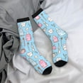 thumbnail image 5 of Hirioo Funny Cute Teeth Pattern Adult Middle Tube Socks Breathable Sock Non-Pilling,Contrasting Color Design, 5 of 6