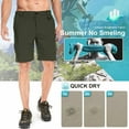 thumbnail image 4 of FEN AI Multi-Pocket Cargo Outdoor Shorts for Men Relaxed Fit Solid Summer Beach Short Fishing Hiking Work Wear, 4 of 10