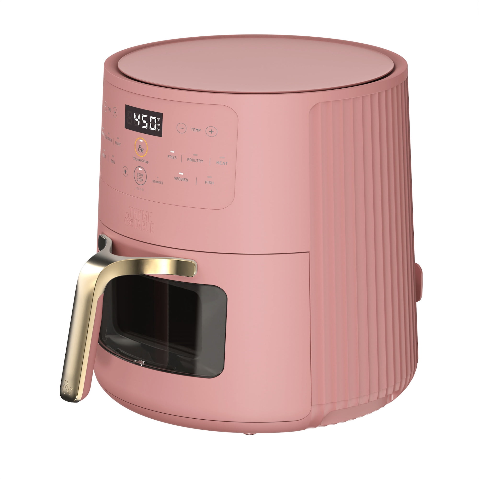 Thyme & Table 6QT Air Fryer, with ThymeCrisp™ and Ceramic-Coated Nonstick Basket, Faded Rose