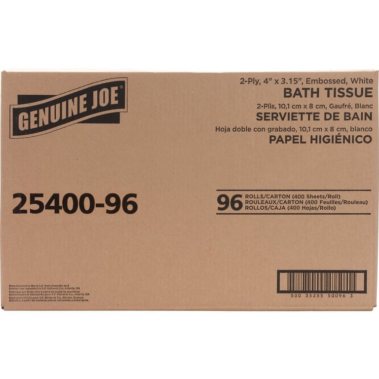 Genuine Joe Solutions, Bath Tissue Roll, 2-ply, 96 White - Walmart.com