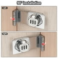 thumbnail image 4 of Password Hasp Locks, Cabinet Door Combination Lock, 90 Degree Barn Door Lock Latch for Cabinets, Barn Door, Silver, 4 of 6