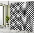 thumbnail image 4 of Ambesonne Abstract Shower Curtain, Diagonal Monotone Squares, 69"Wx84"L, Dark Grey and White, 4 of 4