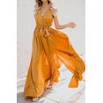 thumbnail image 5 of Women's Surplice Tie Waist Maxi Dress 100% Polyester Flowing Silhouette Elegant Flowy Everyday Occasion Ready Chic, 5 of 15