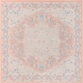 thumbnail image 1 of Unique Loom Whitney Medallion Border Rug 8' x 8' Square Powder Pink/Ivory, 1 of 1