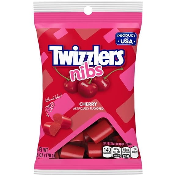 Twizzler Nibs Cherry Peg 6 Oz Case of 12