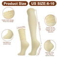 thumbnail image 4 of Bocaoying 6 Pairs Slouch Socks for Women Size 6-10, Knee High Socks with Ruffle Cuff - Cotton Scrunch Socks, Soft & Breathable Long Socks for Women, 4 of 5