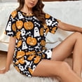 thumbnail image 6 of Womens Pajama Sets With Pocket, cute pumpkins halloween Lounge Sets Short Sleeve Sleepwear PJ Sets for Women, 6 of 6