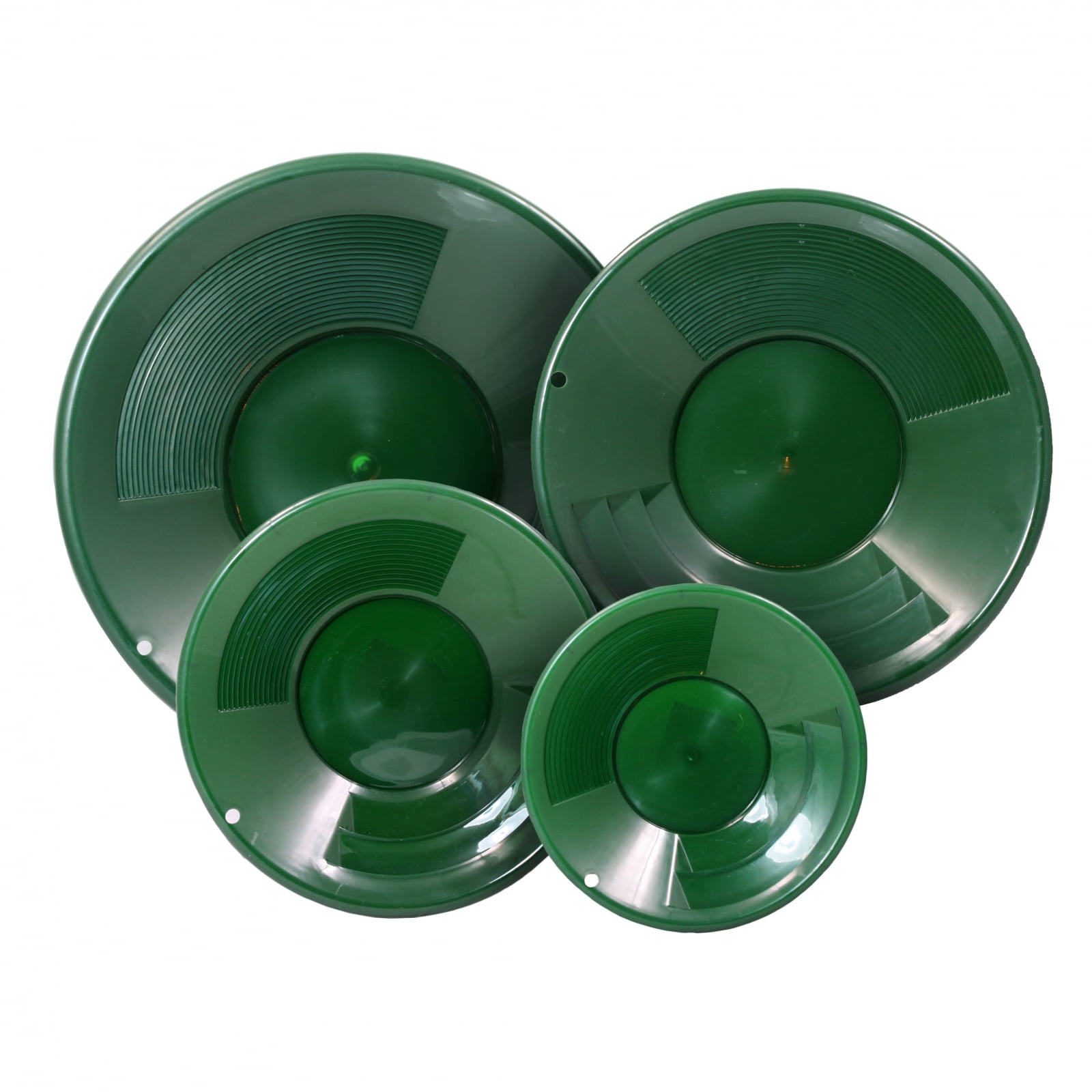 12" GREEN Plastic Gold Pan w/ Shallow & Deep Riffles for Gold Prospecting 
