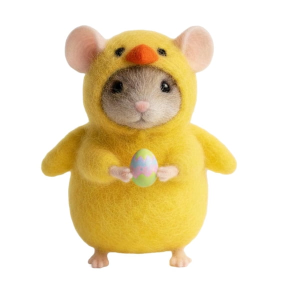 Easter Felt Mice Ornaments, 8 cm Height, Soft Wool, for Home Decor and Party Supply