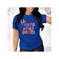 thumbnail image 2 of Playera La Mamá Más Bonita con Estilo Acuarela – Diseño Dulce y Femenino Color Azul Talla Grande Marca Emil SaEs, 2 of 4