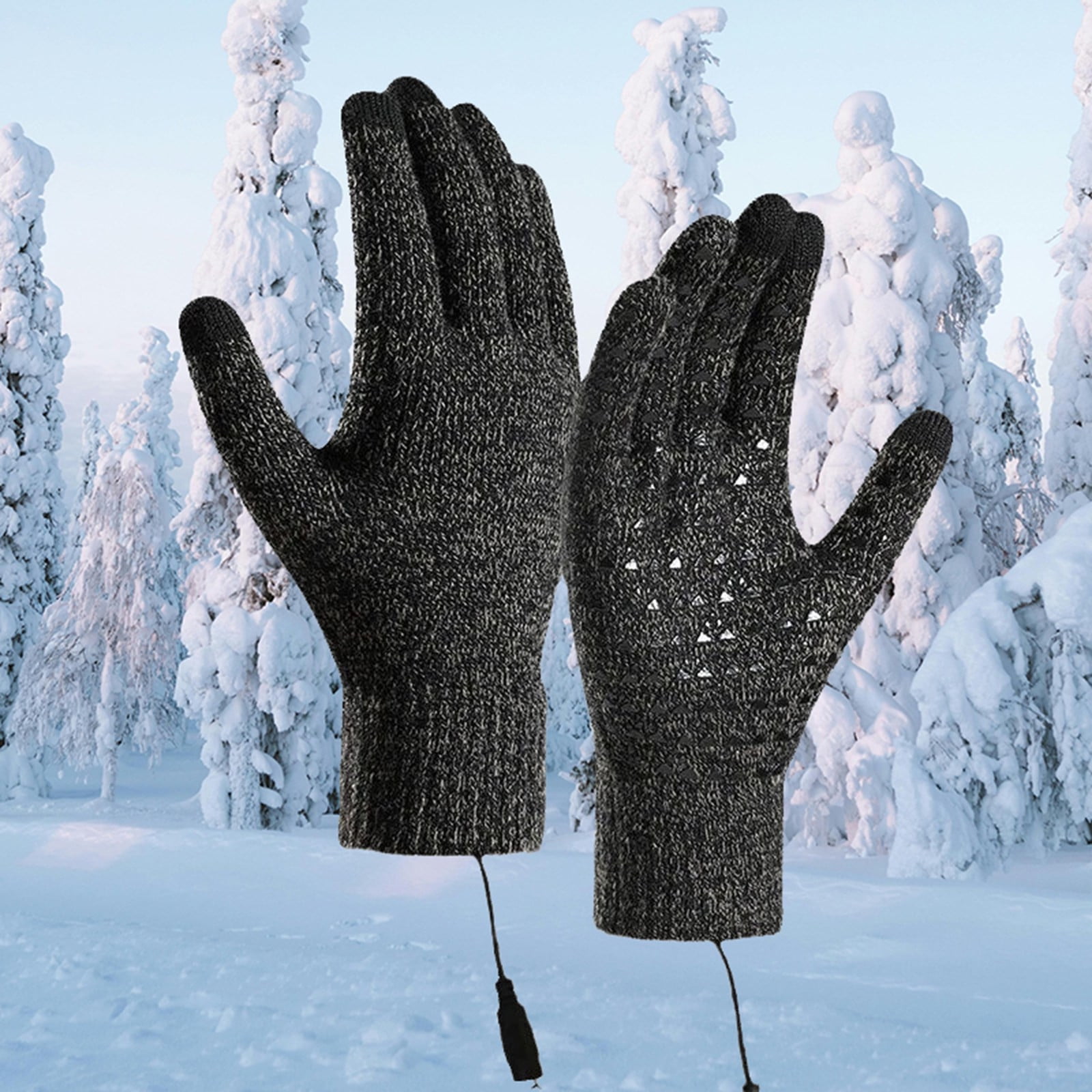 Heated Touchscreen Winter Gloves USB Rechargeable for Cold Weather,Thermal Warm Gloves for Men Women with Upgraded Heating,for Outdoor Skiing&Winter Activities,Soft Knit Lining Gloves
