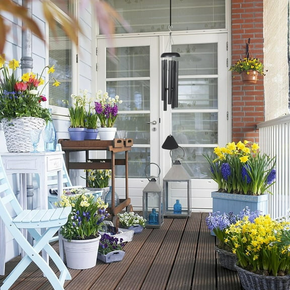 KALLORY 1Set European Style Retro Wind Chime for Home and Outdoor Decor 11.8x7.9in