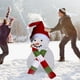 thumbnail image 5 of Traje de muñeco de nieve navideño con combinación de botones de madera, gorro y bufanda, tamaño pequeño, gorro navideño o gorro negro, bufanda roja, verde y blanca, 13 unidades, 5 of 6