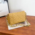 thumbnail image 1 of Bolso de hombro cuadrado pequeño para mujer, de color sólido, sencillo, con cadena gruesa, bordado a la moda, estilo coreano, portátil, para debajo del brazo, 1 of 6