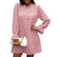 thumbnail image 1 of Vestido De Manga Larga Con Cuello Redondo, Vestido De Manga Larga Abullonada De Gasa Cómodo Orillo Fibroso Cuello Redondo Estampado De Puntos Para Club Para Vacaciones Para Dama ANGGREK No, 1 of 6