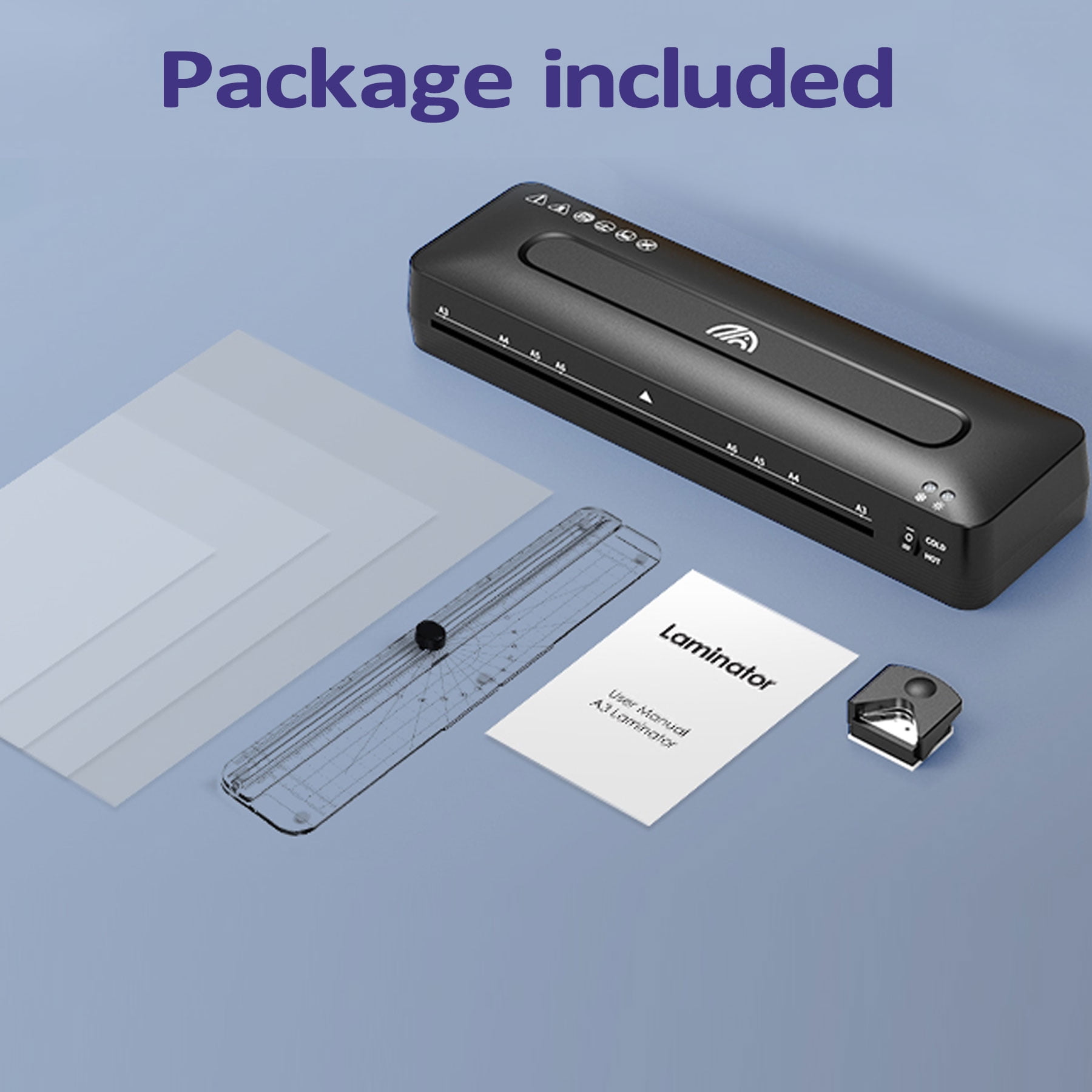 Crenova A3 Laminator Machine, Hot & Cold Thermal Laminating with 20 Sheets, Paper Trimmer & Corner Rounder for Home Office School Supplies