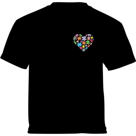 

Autism Heart Puzzles Pocket Print Graphic Tee - 2T 3T 4T 5/6T - Autism Awareness Toddler T-Shirt