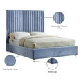 thumbnail image 6 of Meridian Furniture Candace Solid Wood Tufted Velvet King Bed in Sky Blue, 6 of 7