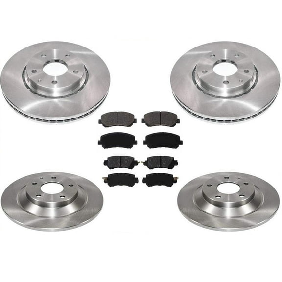 Front & Rear Coated Rotors Ceramic Brake Pads Set for Mazda CX-5 2016-2018