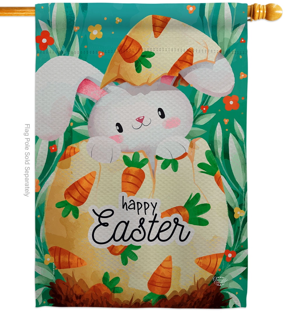 Hiding Easter Bunny House Flag