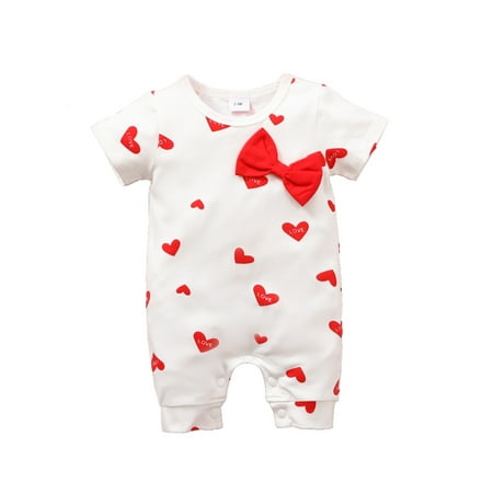 

Binmer Newborn Infant Baby Girls Heart Love Bowknot Romper Valentine S Day Clothes