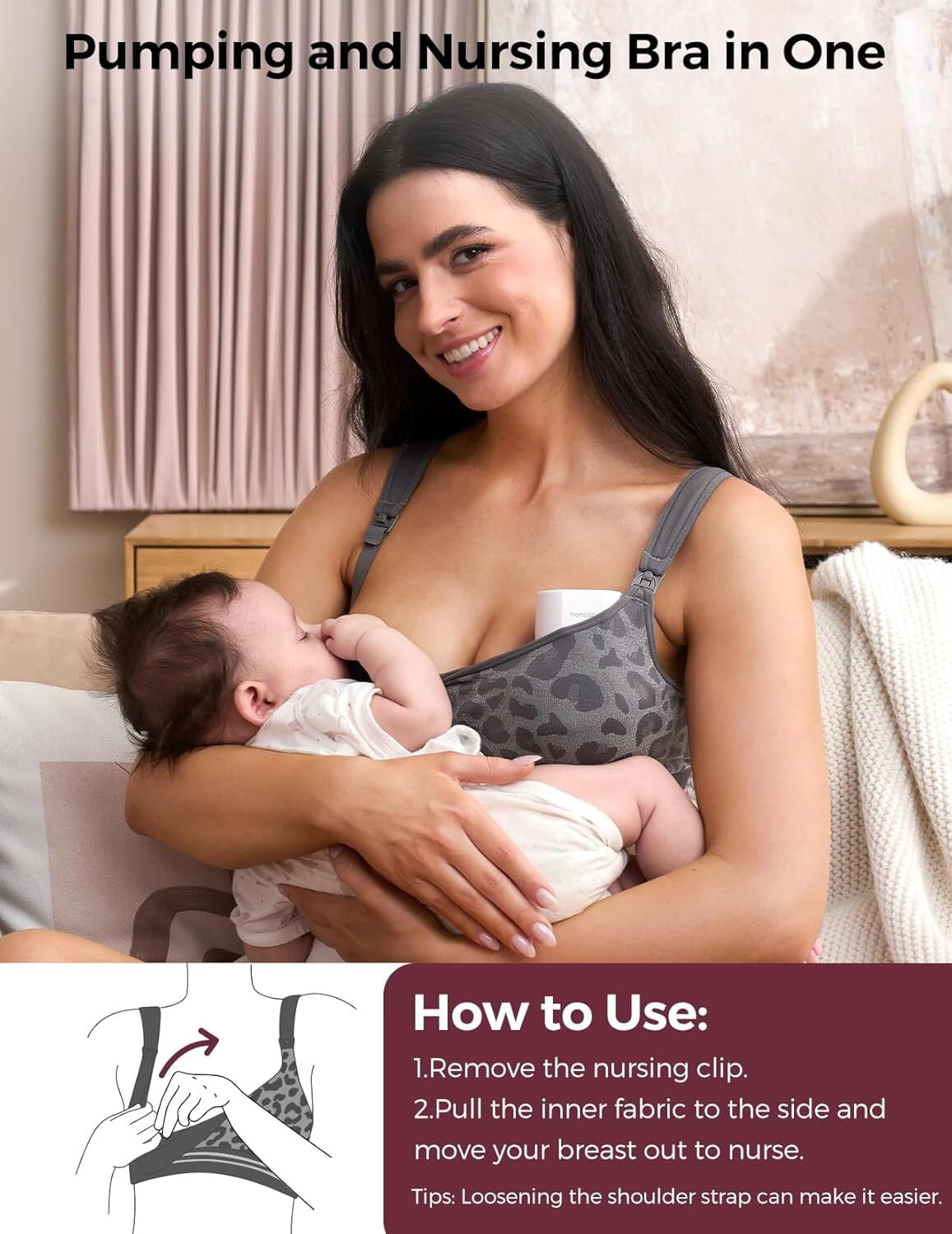 Momcozy Pumping Bra Hands Free, Wireless Nursing Bra, Maternity Bra for Spectra, Medela, Elvie, Willow,etc